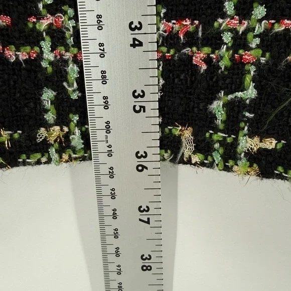 Tuckernuck Jackie Holly Tinsel Tweed Short Sleeve Dress Black Size Large Festive - Picture 9 of 9